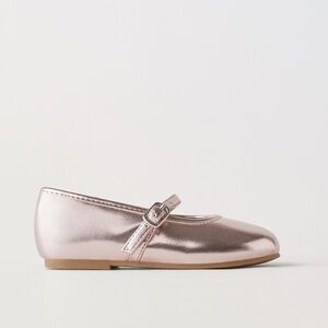 Zara girls metallic ballet flats
